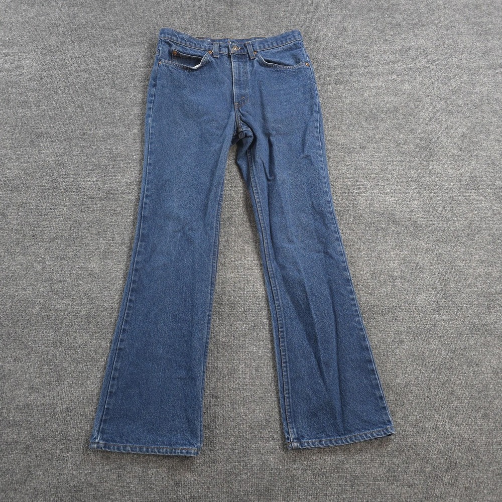 Vintage Levis Jeans Mens 32x32 Blue Denim 517 Boot Cut Orange Tab USA Cowboy 80s